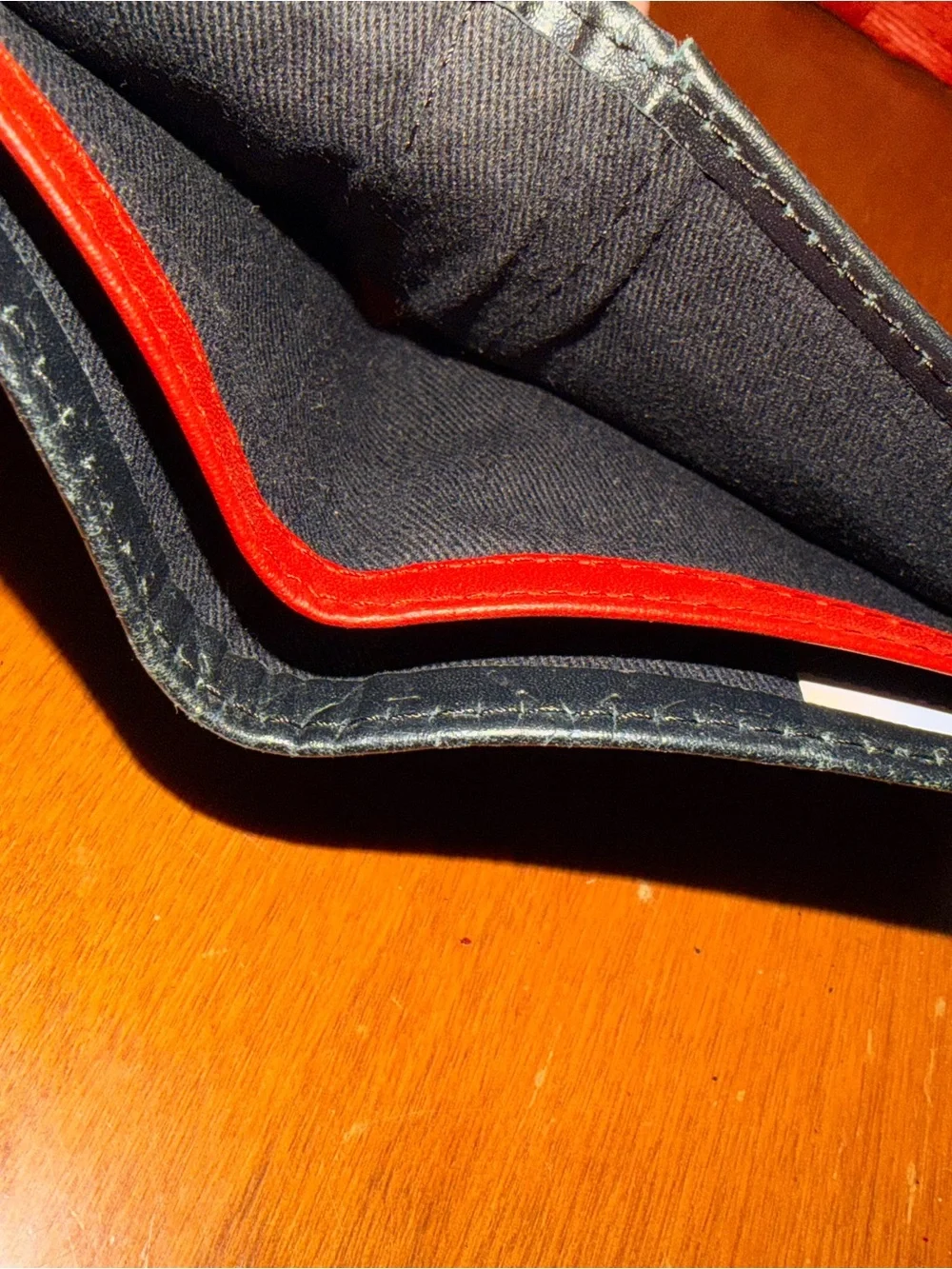 GUESS Black Wallet with Red Accent Stripe